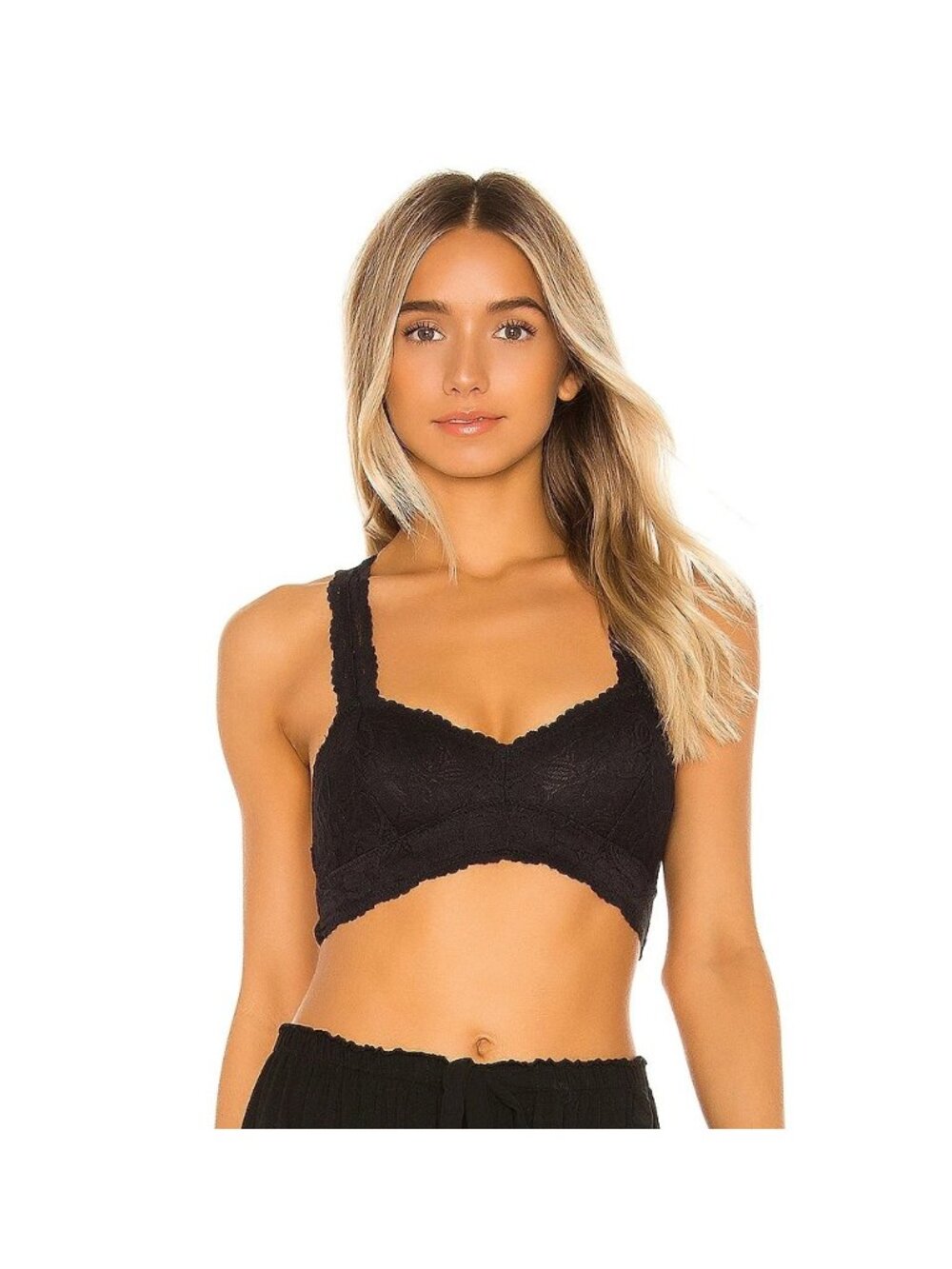 Free People Intimately Galloon Bralette Medium Lace Racerback Floral Lingerie